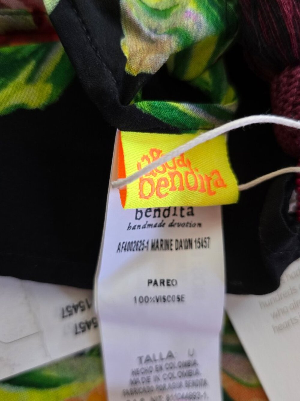 NWT Agua Bendita Marine Dawn Floral Pareo Sarong Resort Cover-Up - Picture 8 of 9